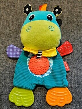 Infantino Cuddly Teether - Hippo sensory baby toy